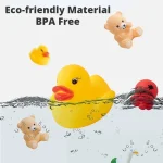 10Pcs Set Cute Animals Swimming Water Toys For Children Soft Rubber Float Squeeze Sound Squeaky Bathing 2