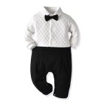 Baby Boy Tuxedo Long Sleeve Christening Outfits2