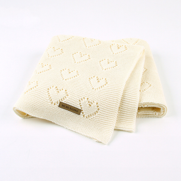 Beige Hollow Windproof Baby Blanket