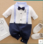 Cute Gentlemens Baby Romper