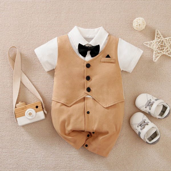 Elegant Brown Baby Boy Christening outfits