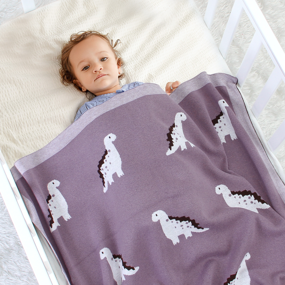 Knitted Cartoon Dinosaur Baby Comforters