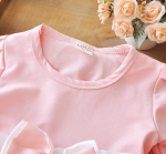 Pink Flower Bow Girl Baby Dress 2