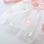 Pink Flower Bow Girl Baby Dress 5