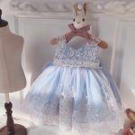 Pretty 2 Years Old Blue Princess Girl Christening Outfits