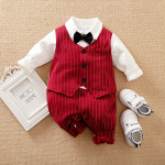 Red Checkered Baby Gentleman Outfit