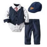 Sleek Boy Long Sleeve Christening Outfits