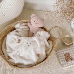 Smooth Velvet Embroidery bear pattern Baby Comforter 2