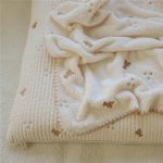 Smooth Velvet Embroidery bear pattern Baby Comforter 3