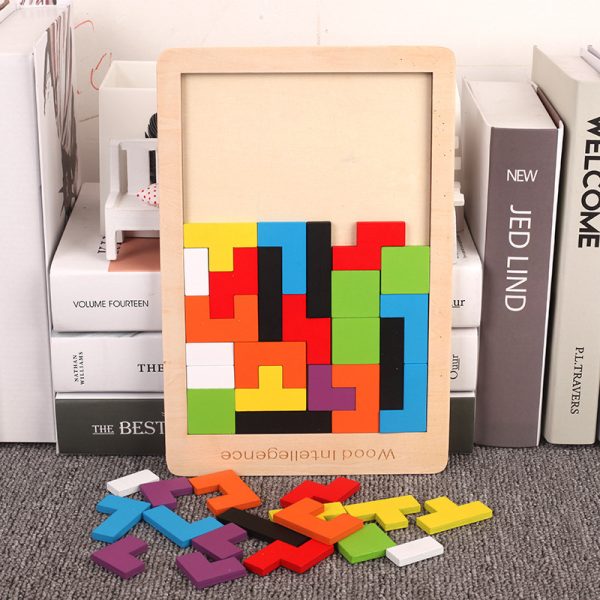 Wooden Jigsaw Tetris Learning Baby Toy