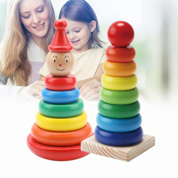 Wooden Rainbow Tower Educational Toys