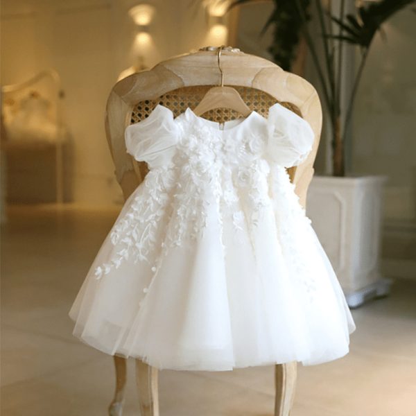 ﻿Cute White One Year Old Girl Christening Outfit