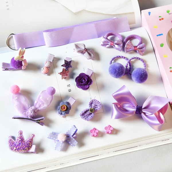 18 Piece Set Purple Hair Accesories