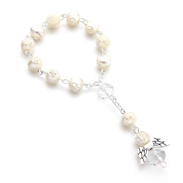 Plastic Silver Angel Wing Baptismal Bracelet 1