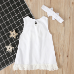 Polyester FIber Sleeveless Christening Dress 3