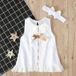 Polyester FIber Sleeveless Christening Dress 5