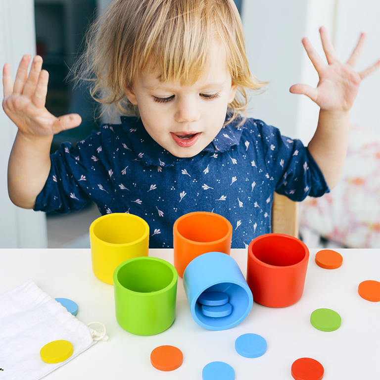 Toddlers Color Sorting Cup Learning Toys